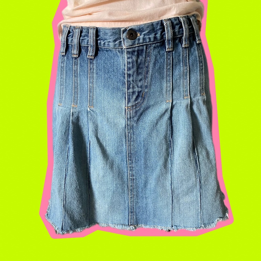 Y2K Volcom Denim Pleated Mini Skirt